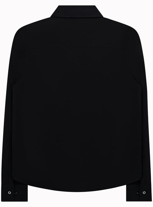 Knit Button Up Shirt Black - M425601HYB