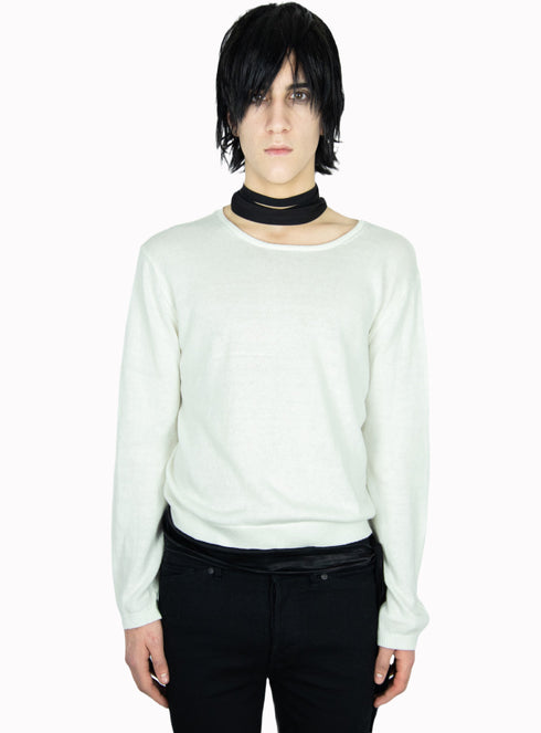 Feather Cashmere Sweater Off White - M425610HYB