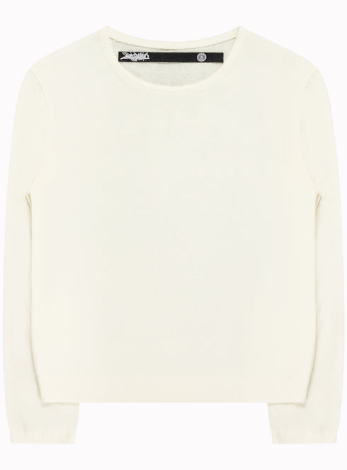 Feather Cashmere Sweater Off White - M425610HYB
