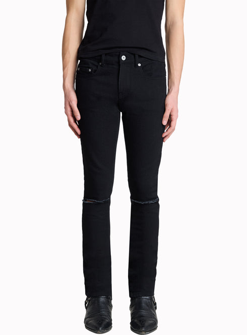 K02 Distressed Knee Skinny Denim Black - M126115HYB