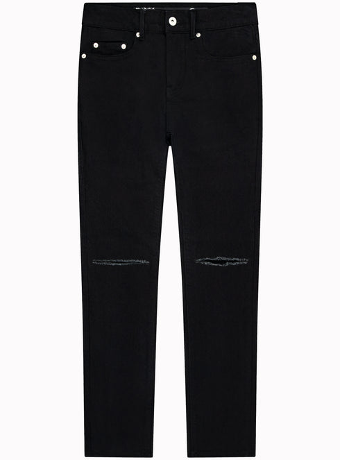 K02 Distressed Knee Skinny Denim Black - M126115HYB