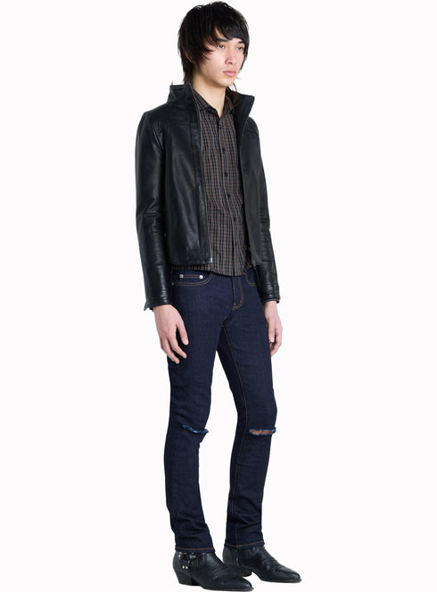 K02 Distressed Knee Skinny Denim Indigo - M126115HYB