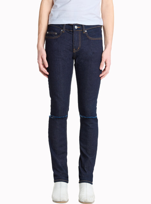 K02 Distressed Knee Skinny Denim Indigo - M126115HYB