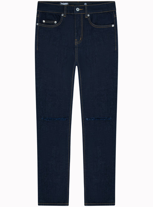 K02 Distressed Knee Skinny Denim Indigo - M126115HYB