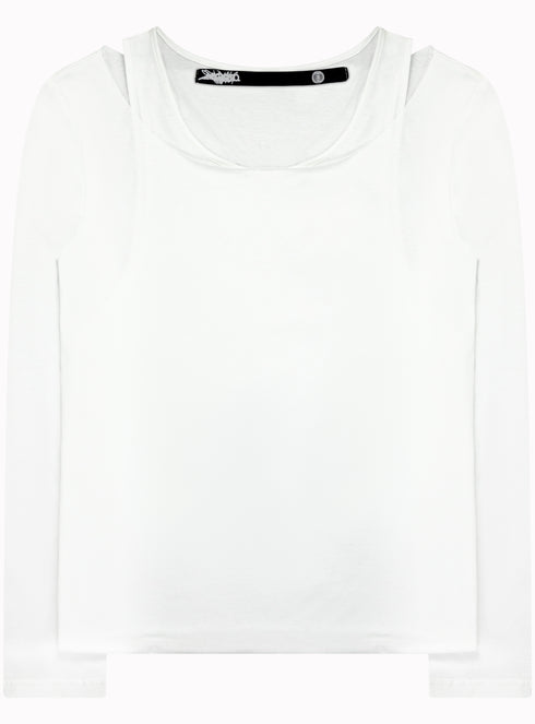 Groupie Double Layered Tank White- M425824HYB