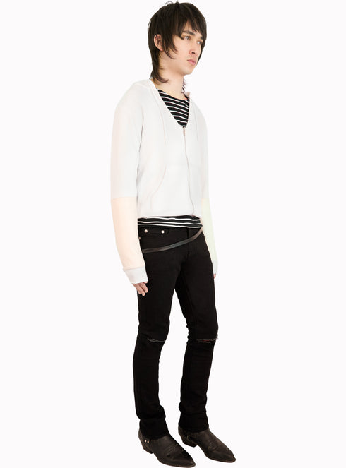 Peyton V-Neck Hoodie Aged White - M226849HYB