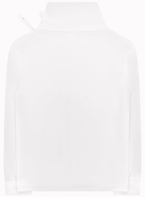 Torre Knit Zip Front Jacket White - M425427HYB