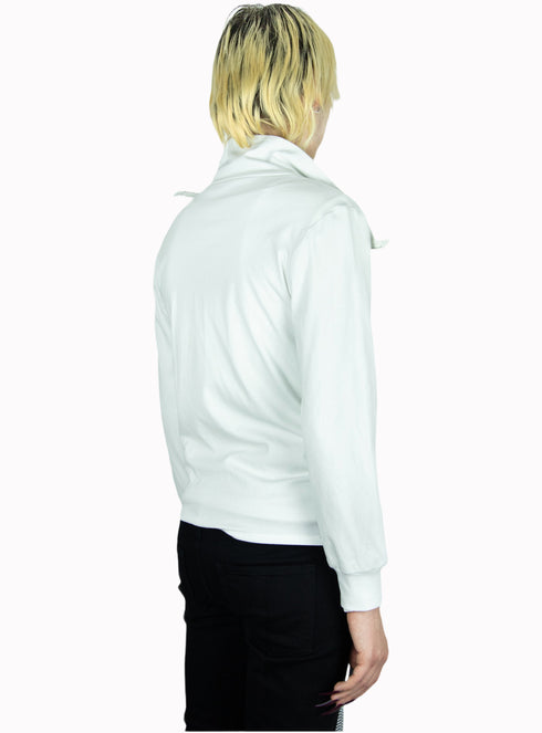 Torre Knit Zip Front Jacket White - M425427HYB